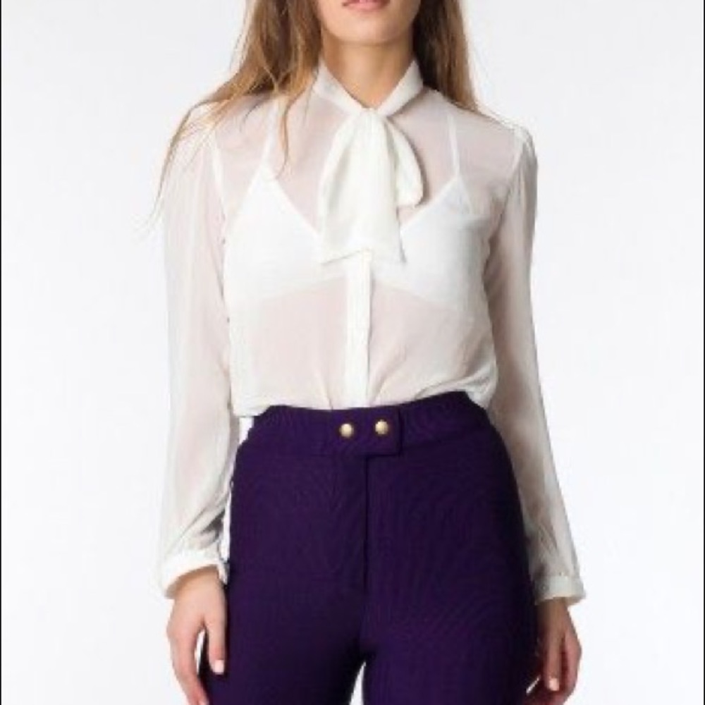 American apparel chiffon secretary blouse